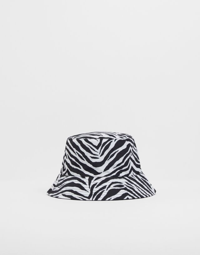 Reversible zebra print bucket hat 