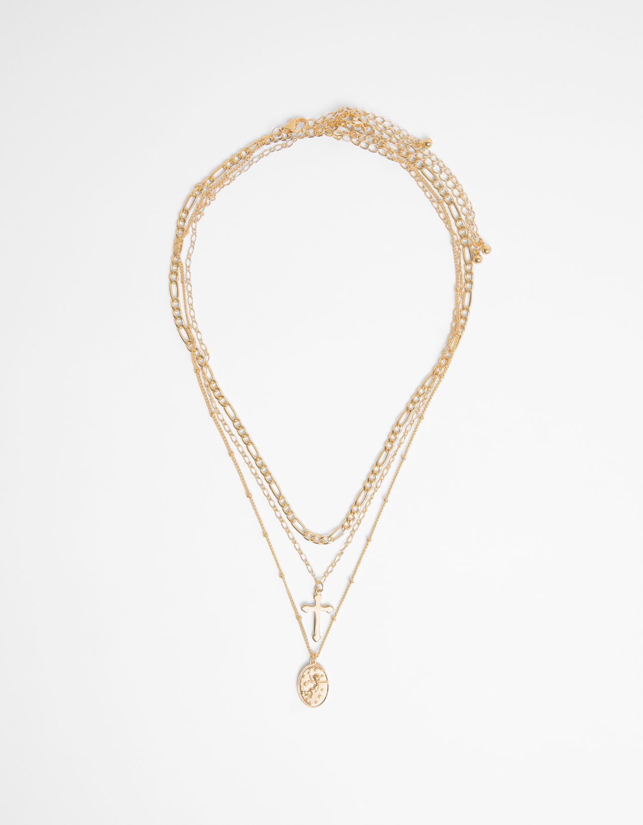 Multi-chain cross pendant necklace 