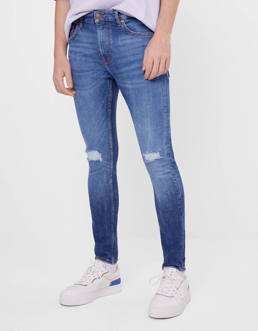 Super Skinny Jeans Light Anorak Jacket Bershka Spain