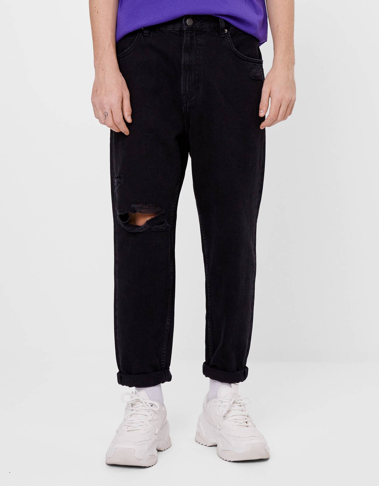 Loose fit jeans - Knitwear - Bershka Lithuania