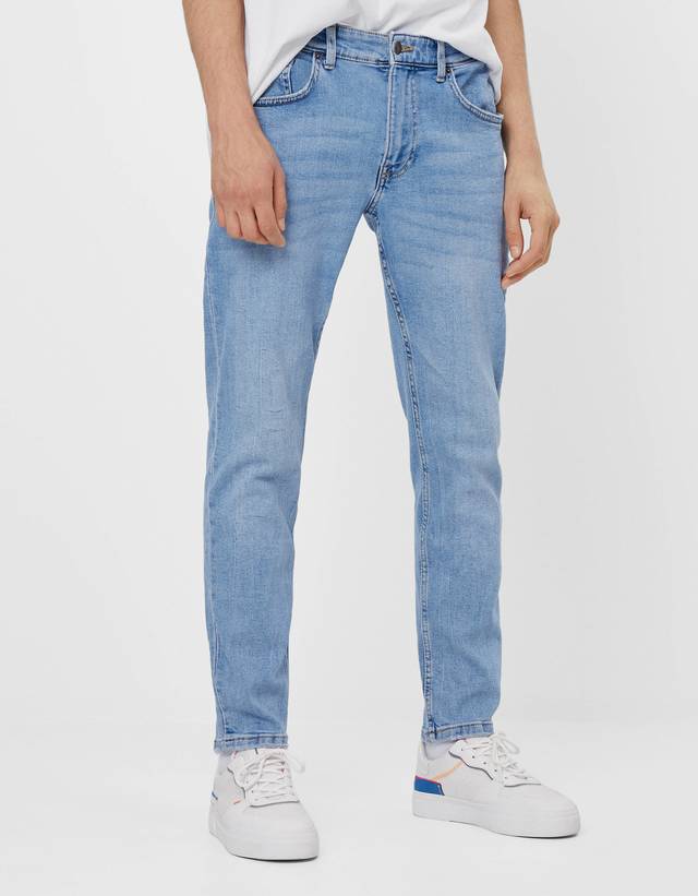 Mens Jeans | Bershka Slim Fit Jeans Light blue - Jessica Vadney