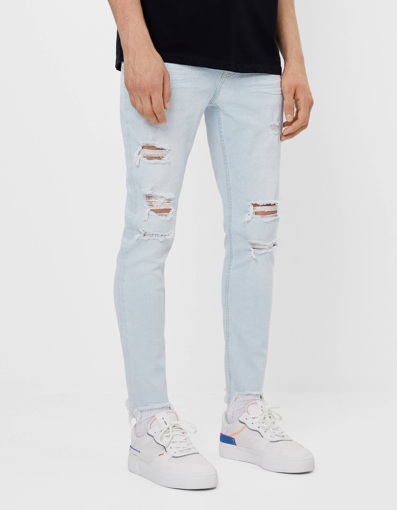 Super Skinny Ripped Jeans Super Skinny Bershka Bahrein