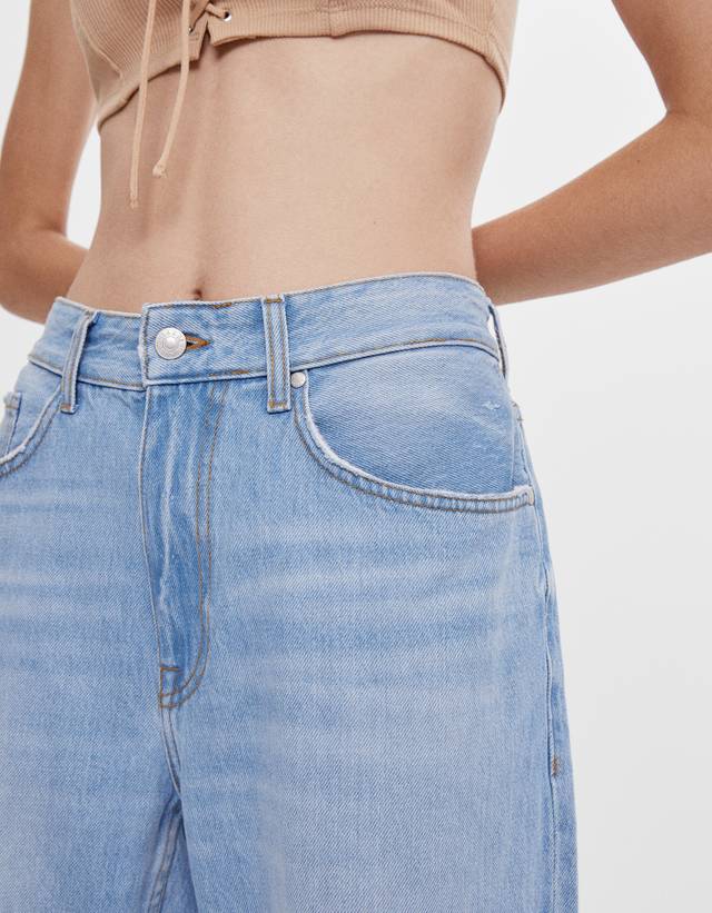 90s straight-leg jeans - New - Bershka 