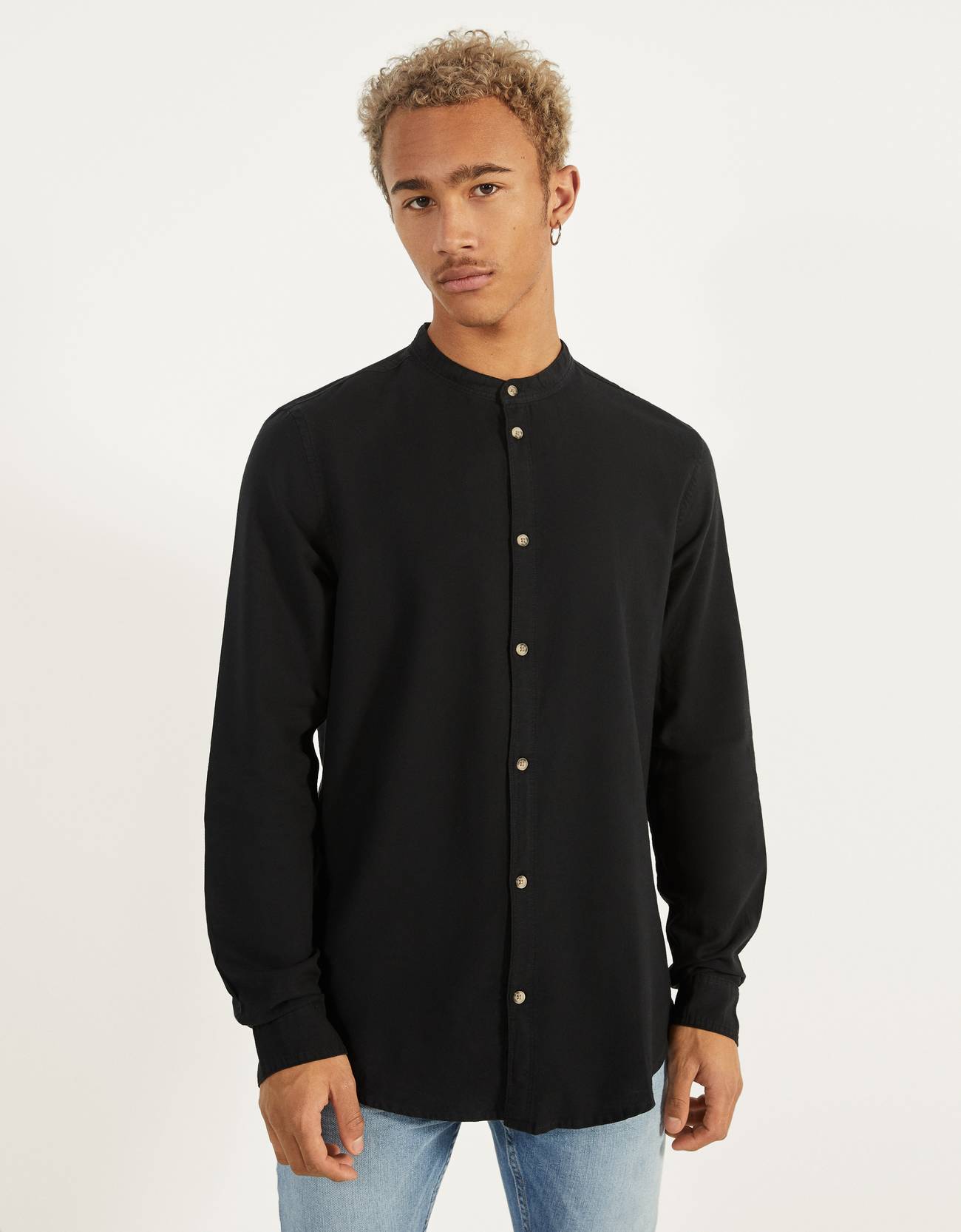 grandad collar shirt zara