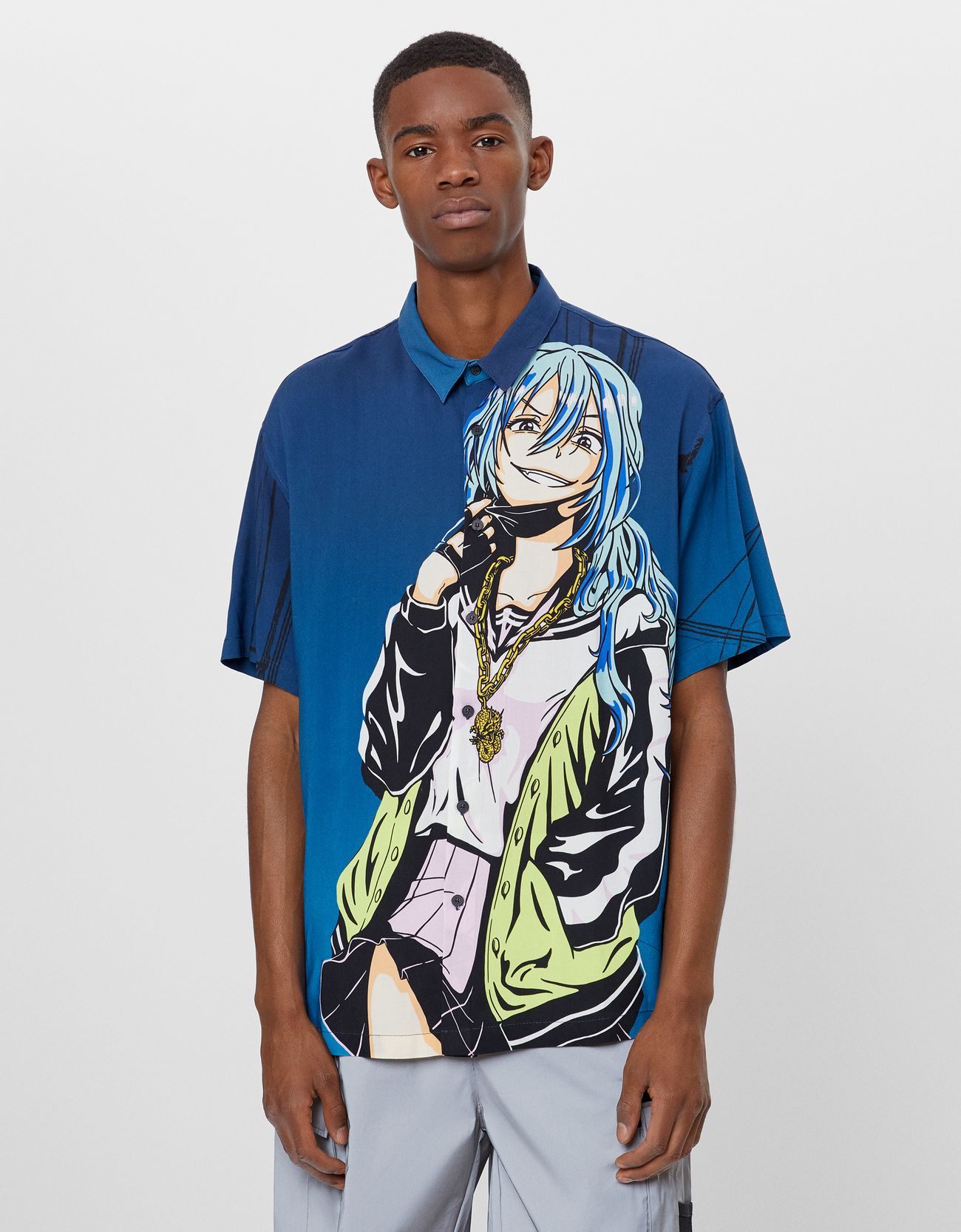 Anime Desenli Gomlek Yeni Bershka Turkey