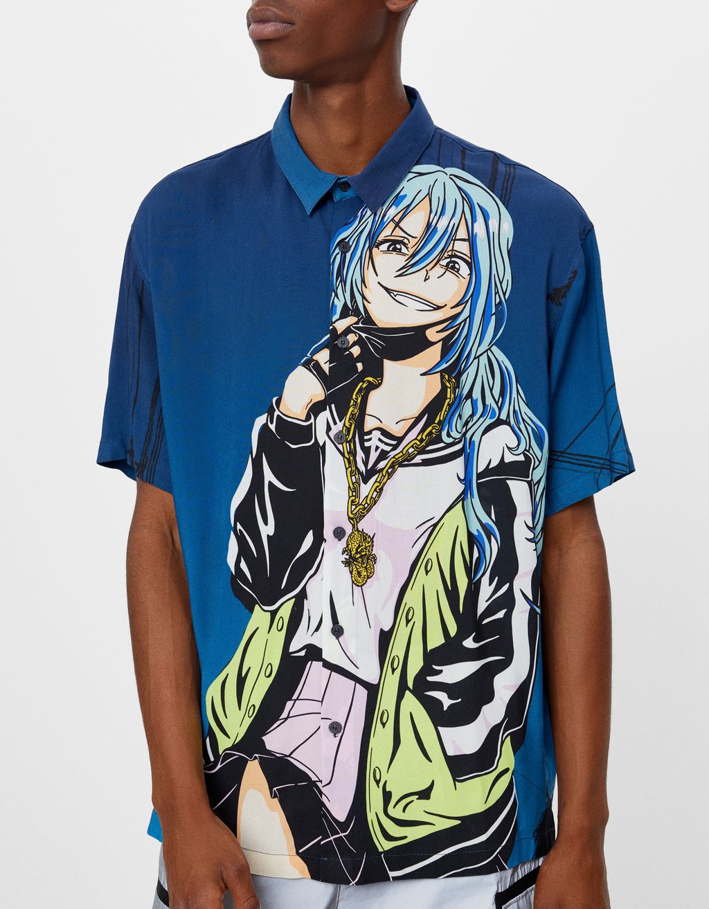 Anime Desenli Gomlek Ceket Bershka Turkey