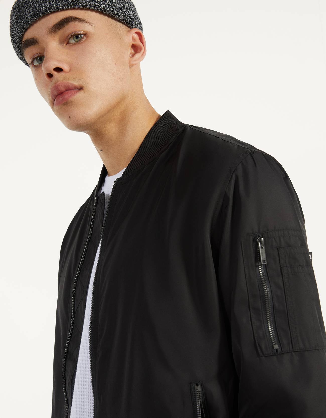 Ince Bomber Ceket Suni Deri Bershka Turkey
