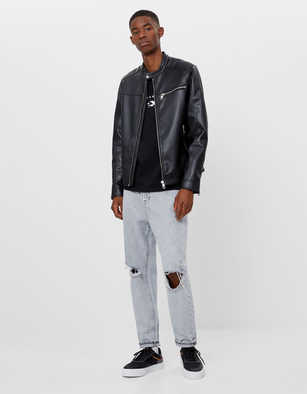 estello leather biker jacket