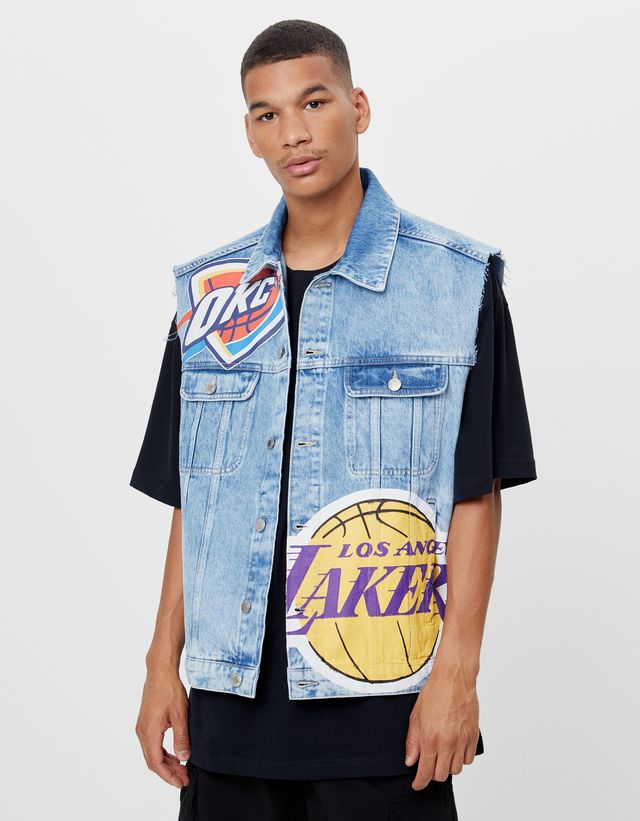 NBA denim gilet - Denim - Woman | Bershka