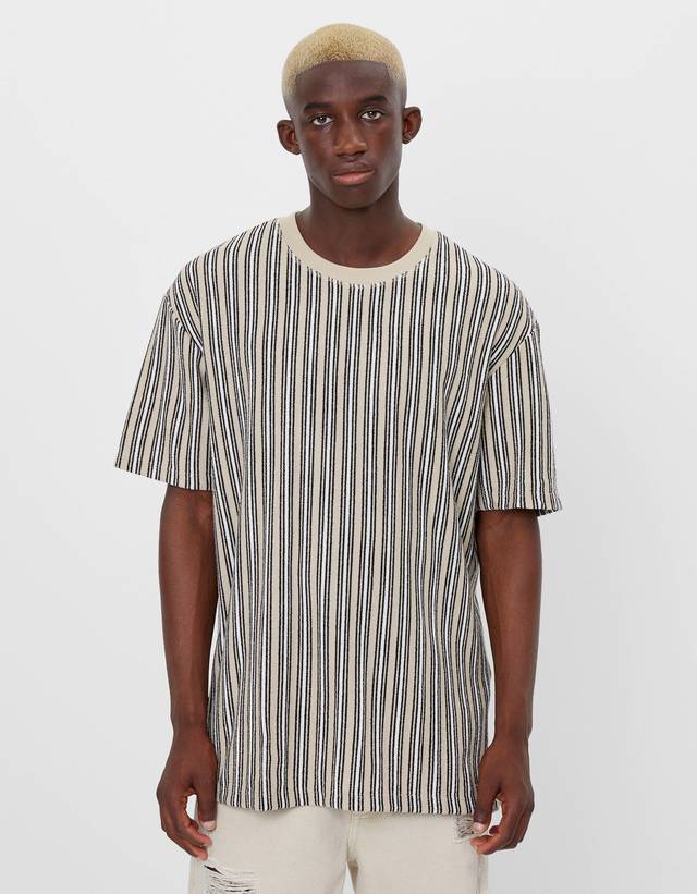 ストライプtシャツ メンズ Bershka