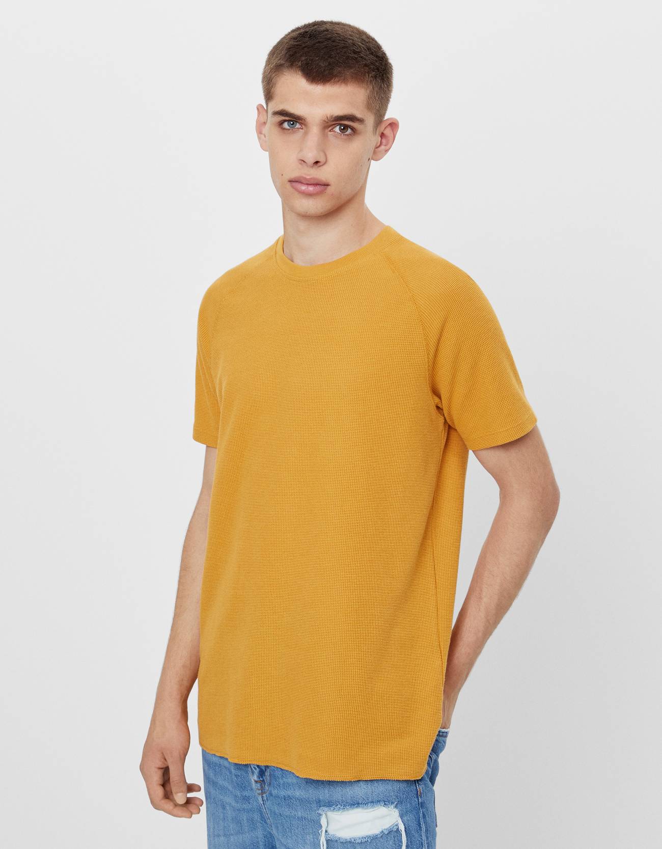 Gofre Orgu T Shirt Koleksiyon Erkek Bershka