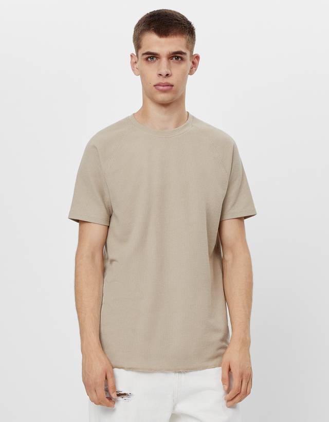 Gofre Orgu T Shirt Tisort Erkek Bershka