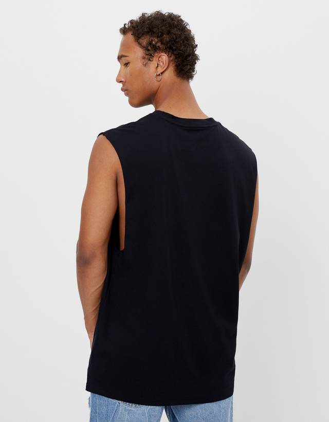 black sleeveless t shirts