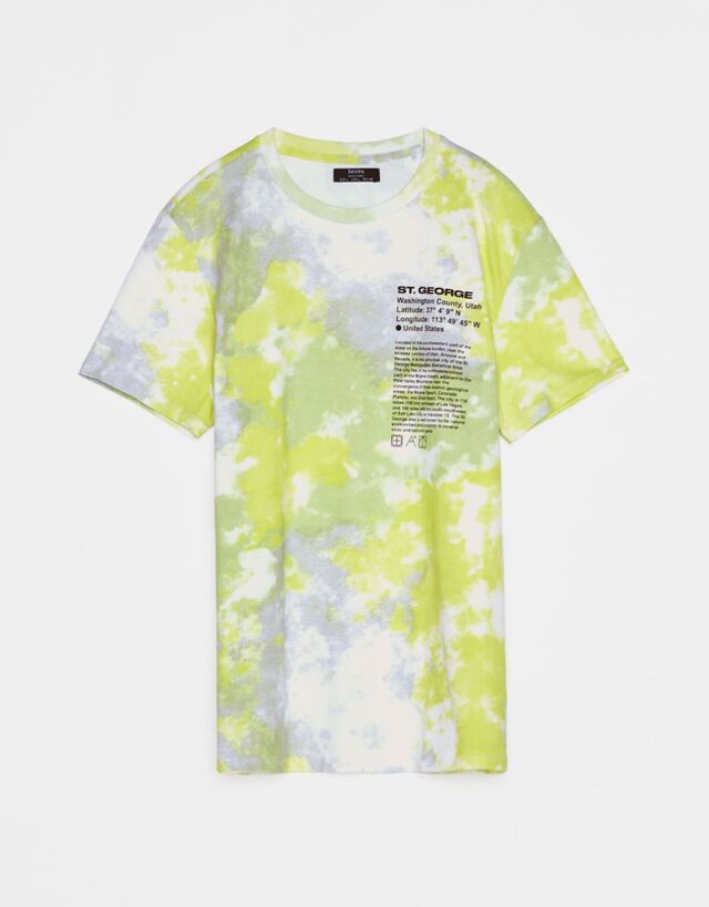 Batik Desenli T Shirt Erkek Bershka