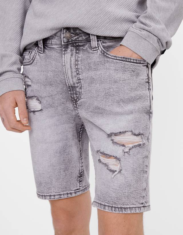 skinny fit denim shorts