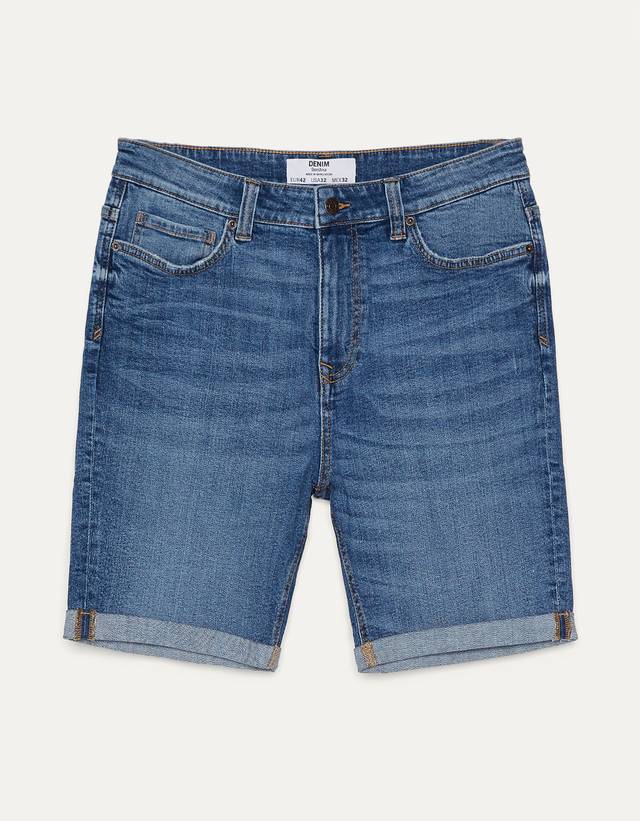 Super skinny fit denim Bermuda shorts 