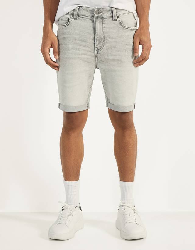 Super skinny fit denim Bermuda shorts 