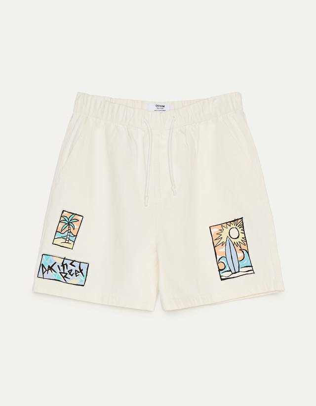 Denim Bermuda joggers - Shorts - Woman 