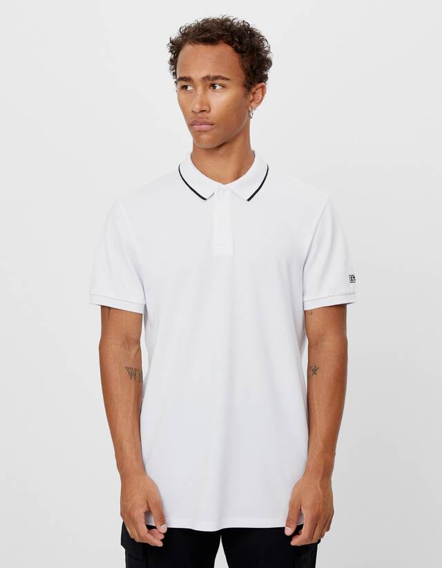 Kisa Kollu Polo Yaka T Shirt Tisort Erkek Bershka