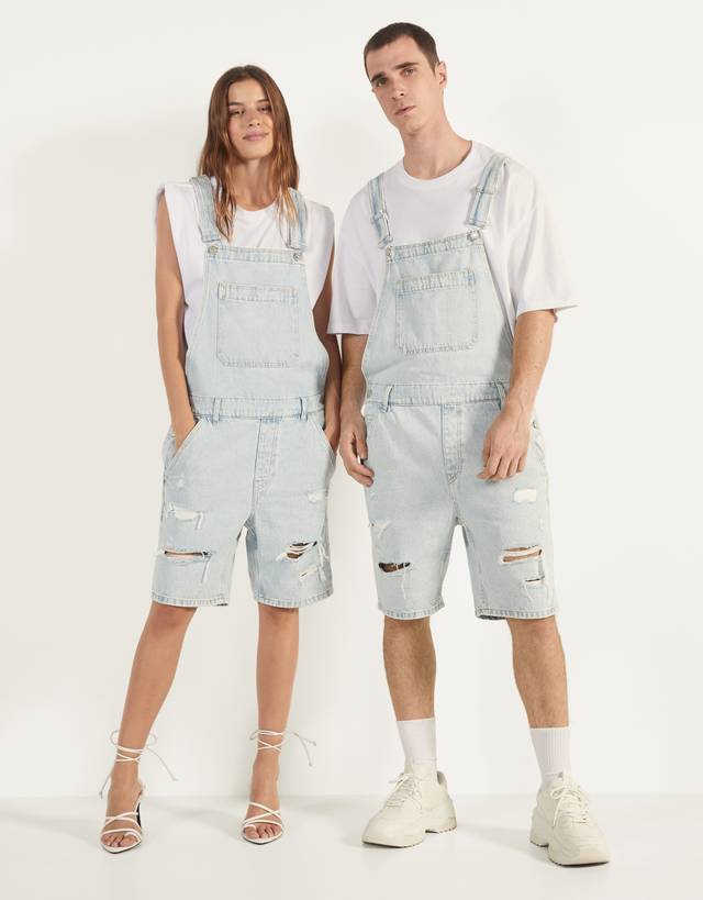 Short denim dungarees - null - Bershka 