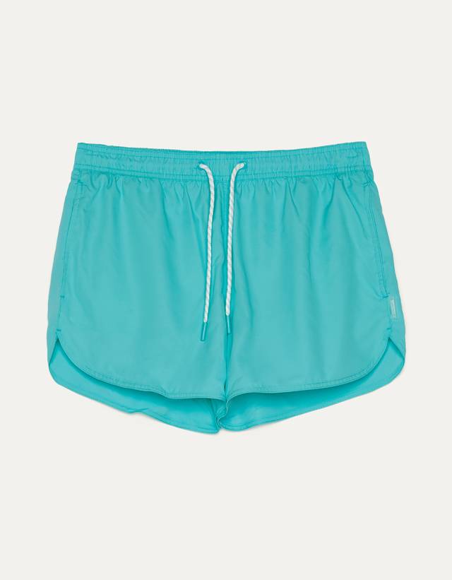 Tek Renkli Deniz Sortu Erkek Bershka