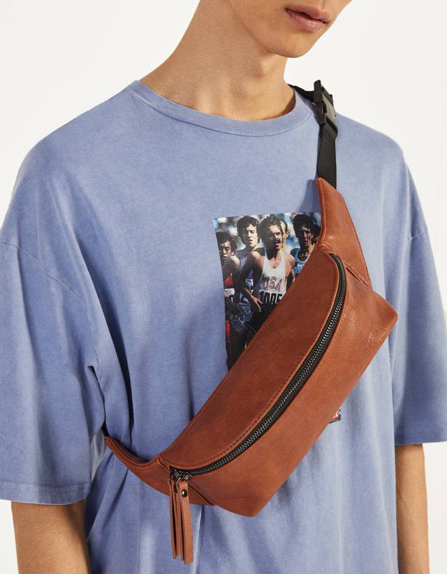 leather belt with bag