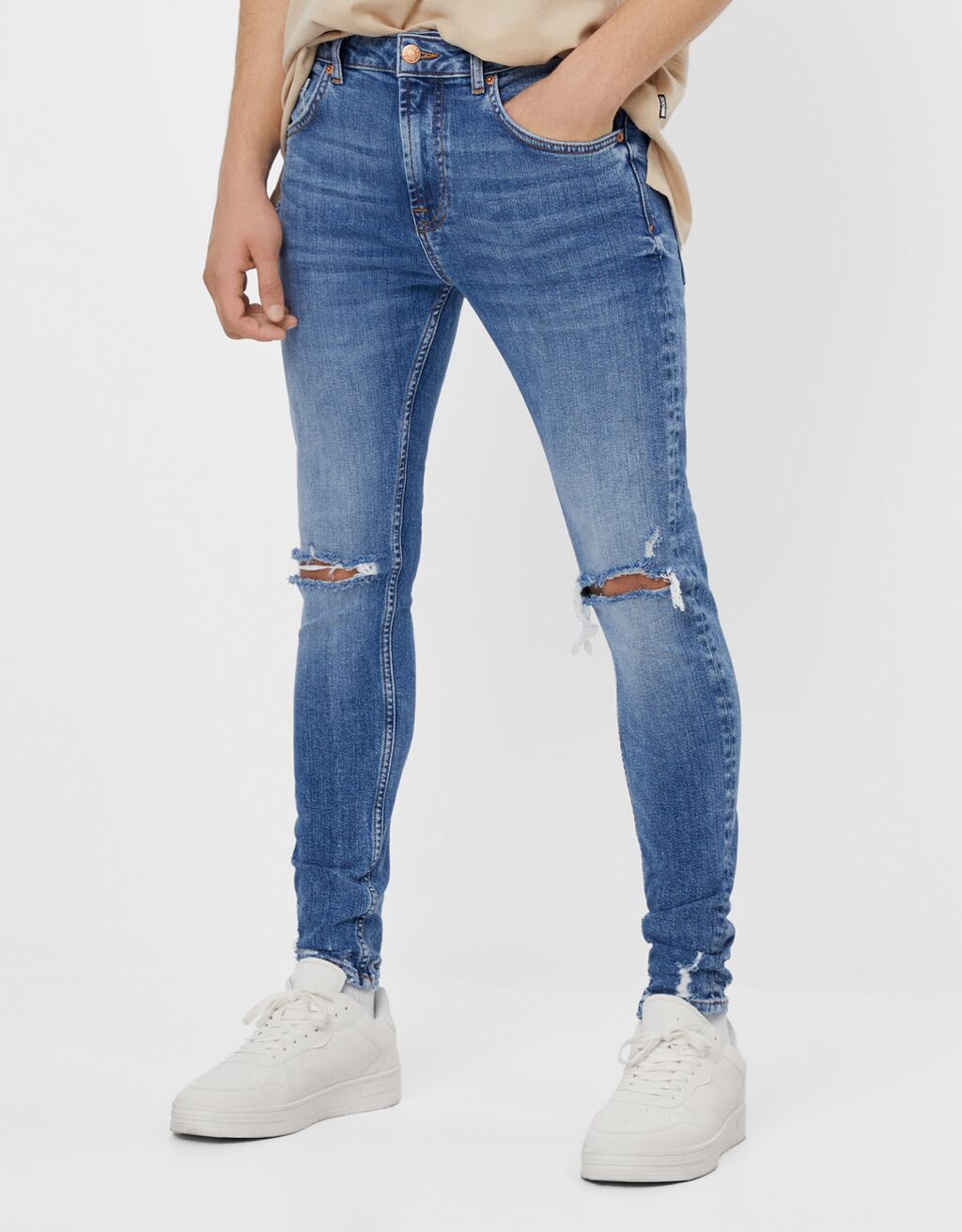 Jeans Super Skinny rotos - Super Skinny - Bershka Maroc