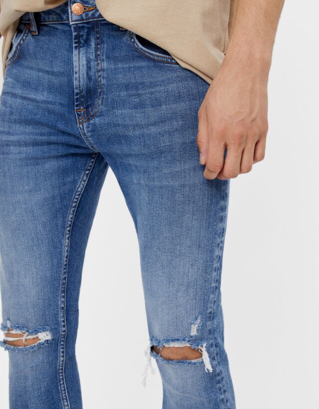 Jeans Super Skinny rotos - Super Skinny - Bershka Maroc