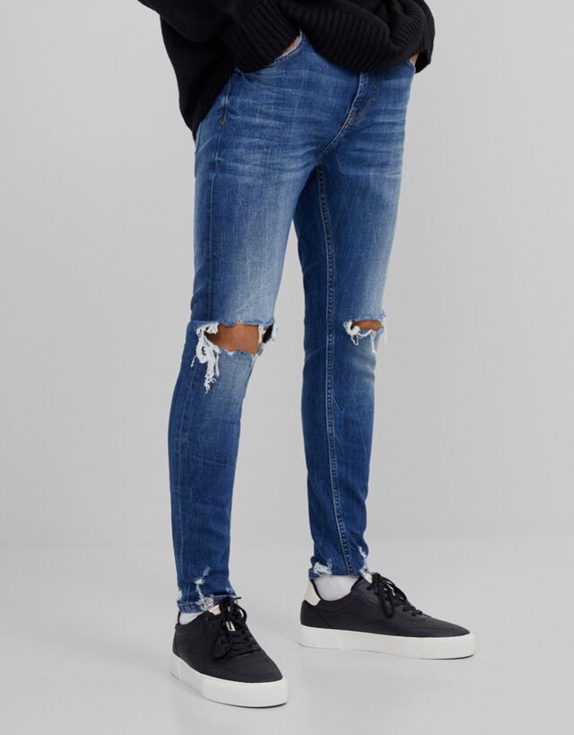 Super skinny ripped jeans - Man | Bershka