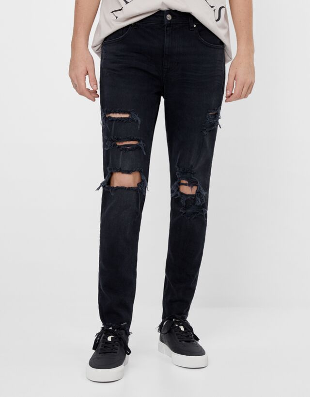 Ripped Skinny jeans - Man | Bershka