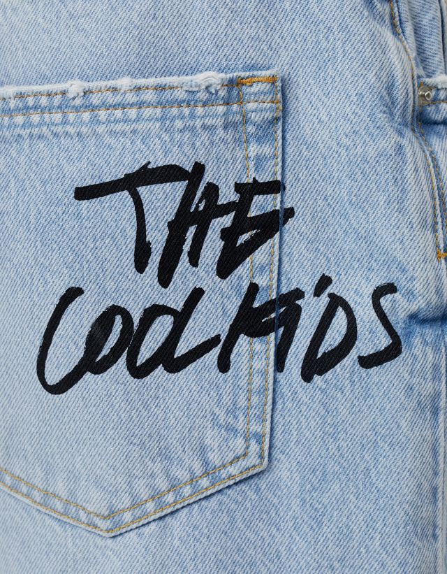Graffiti loose fit jeans - Denim - Woman | Bershka