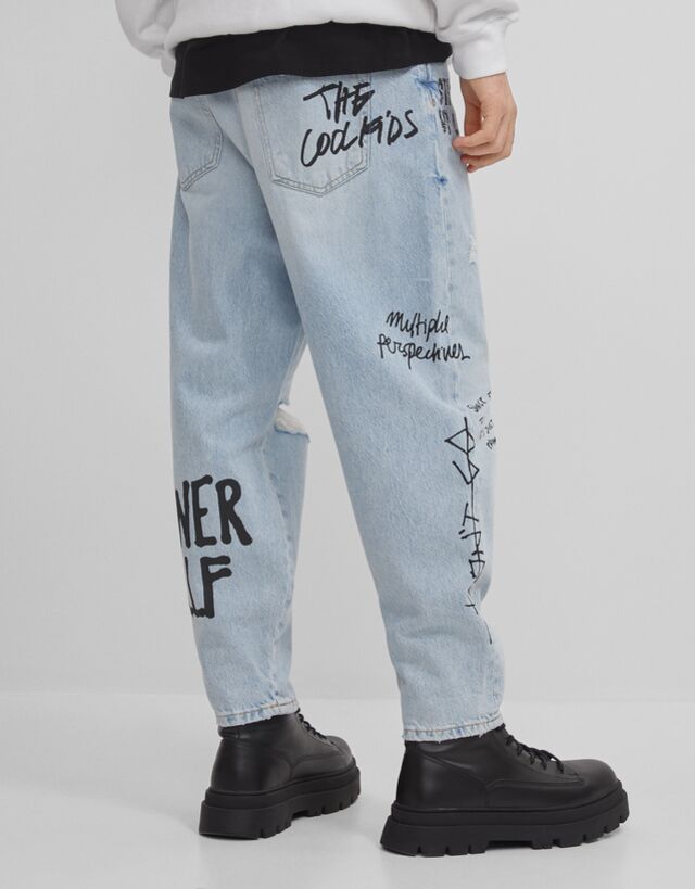 bershka graffiti jeans