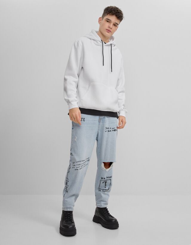 Graffiti loose fit jeans - null 