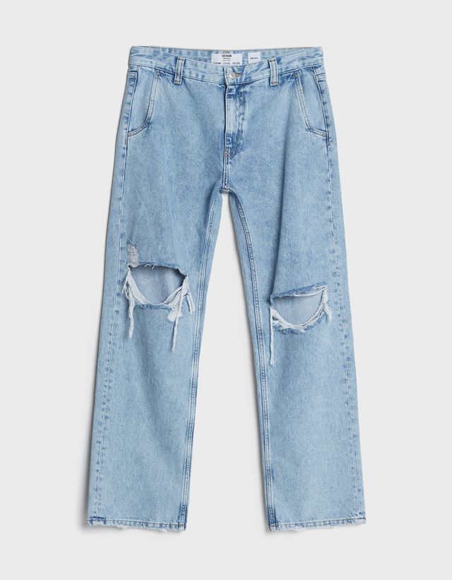 Ripped '90s jeans - Denim - Woman | Bershka