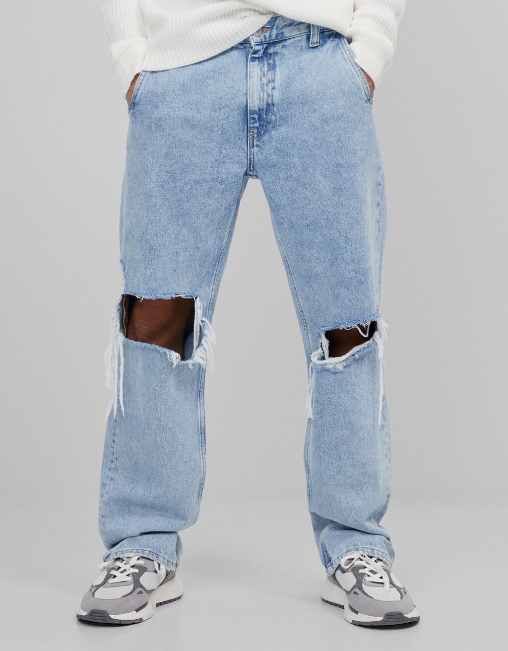 bershka ripped jeans men