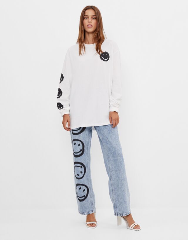 90s Smiley jeans - Denim - Man | Bershka