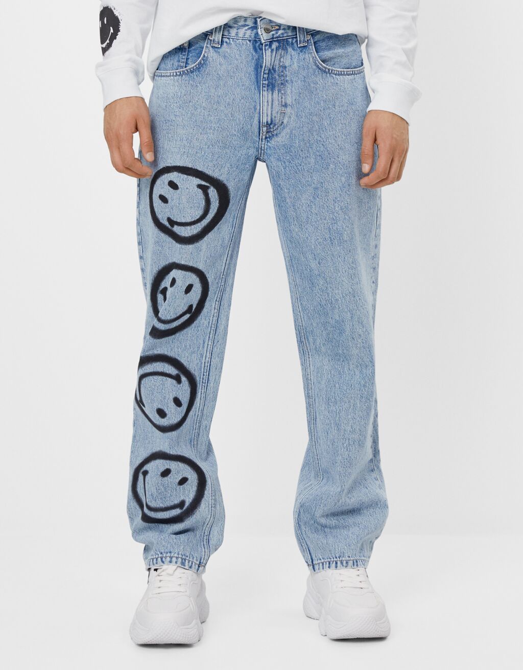 Smiley 90 Lar Jean Erkek Bershka