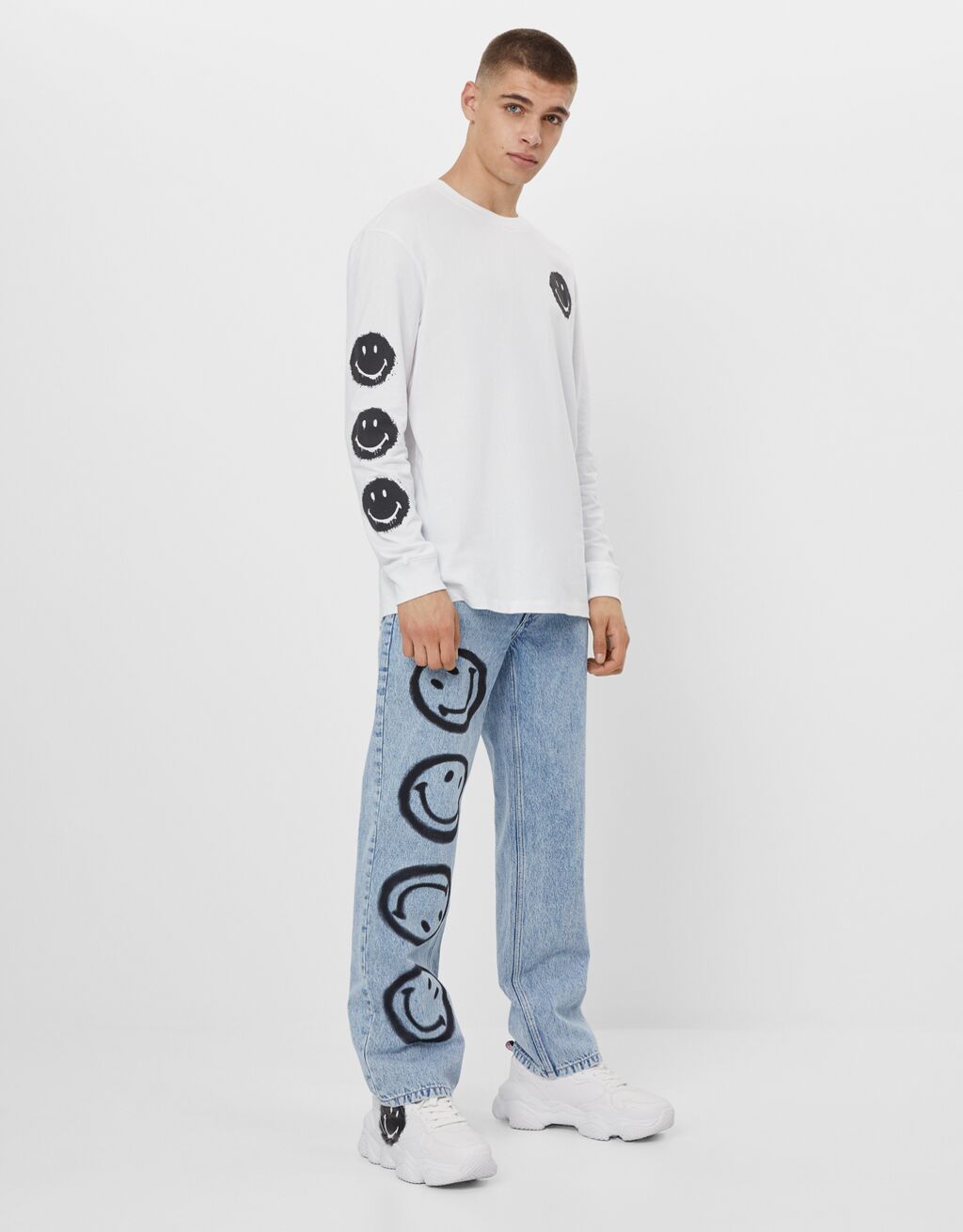 ‘90s Smiley jeans - Man | Bershka