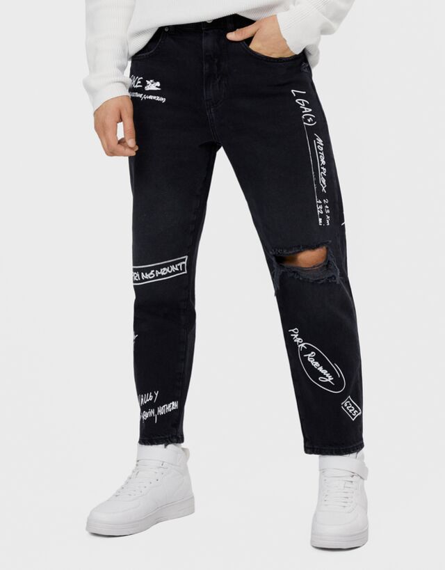 bershka graffiti jeans