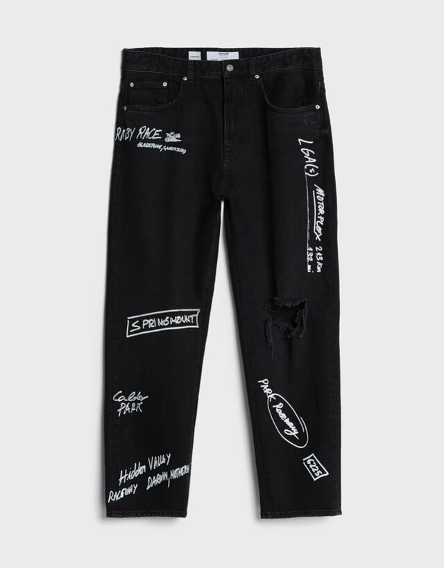 bershka graffiti jeans