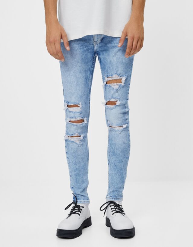 Ripped skinny jeans - Jeans - Man | Bershka