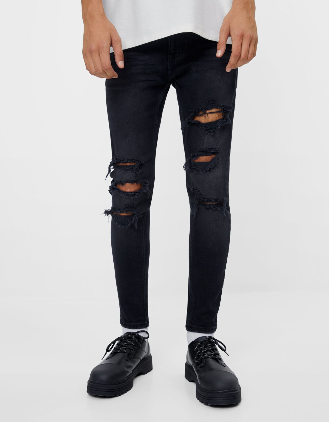Ripped Skinny jeans - Jeans - Man | Bershka
