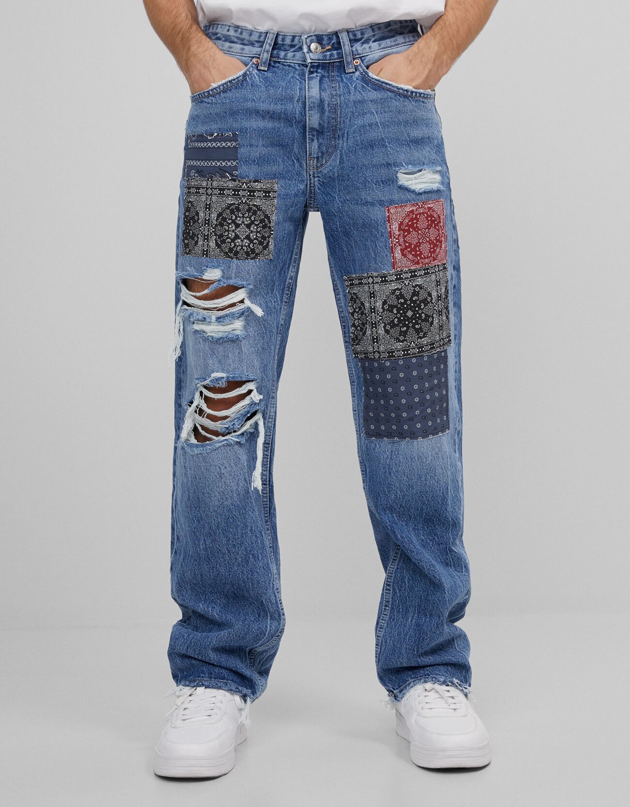 90s patchwork jeans - Jeans - Man | Bershka