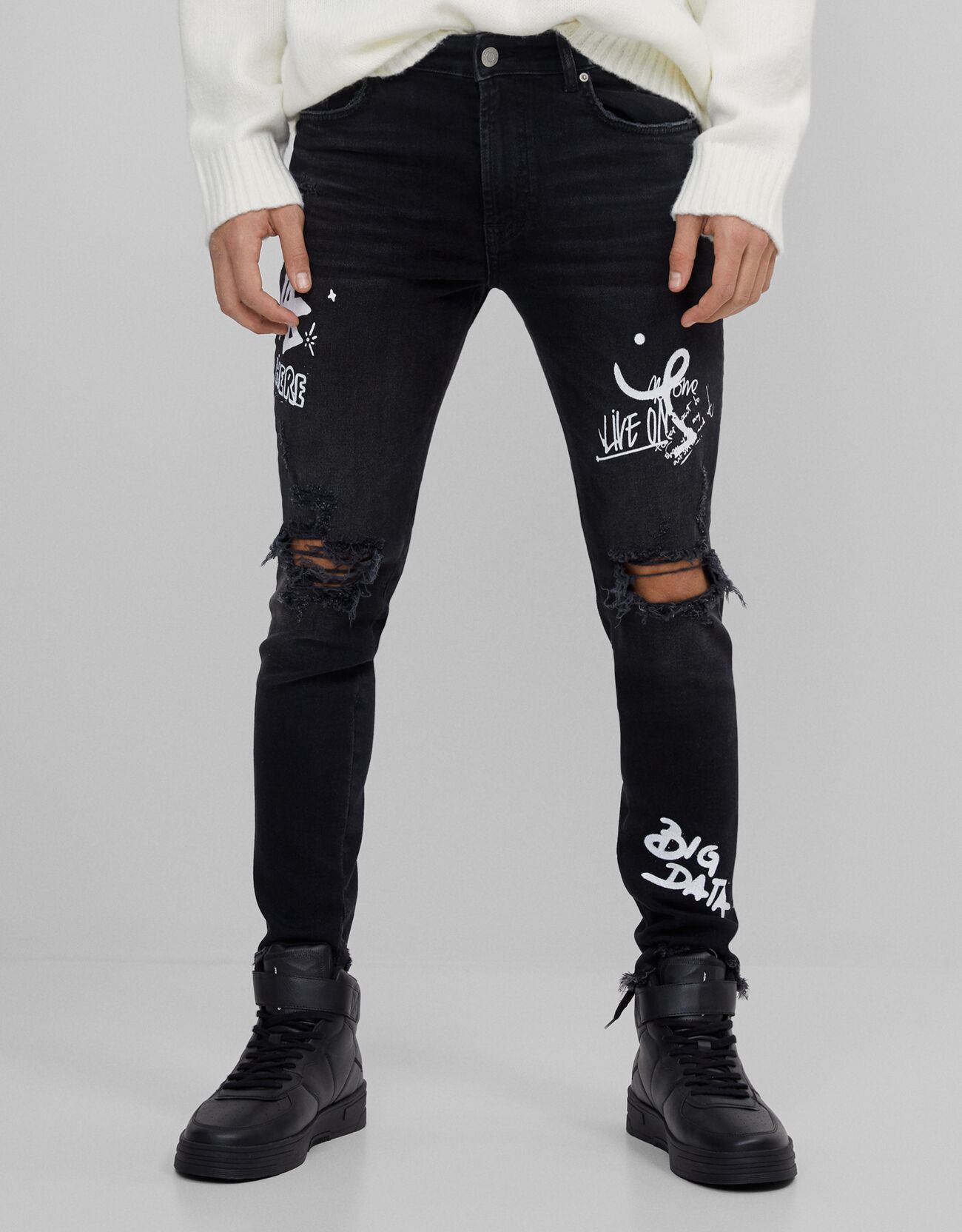 bershka graffiti jeans