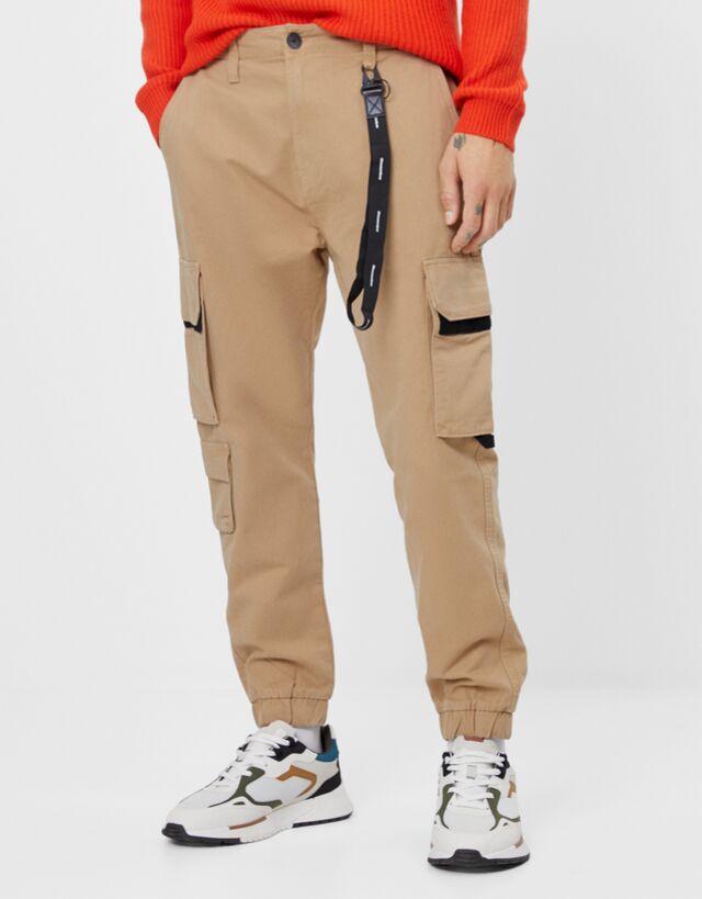 Pantalones | PantalóN Cargo TéCnico Negro | Bershka Hombre – Acro Marco