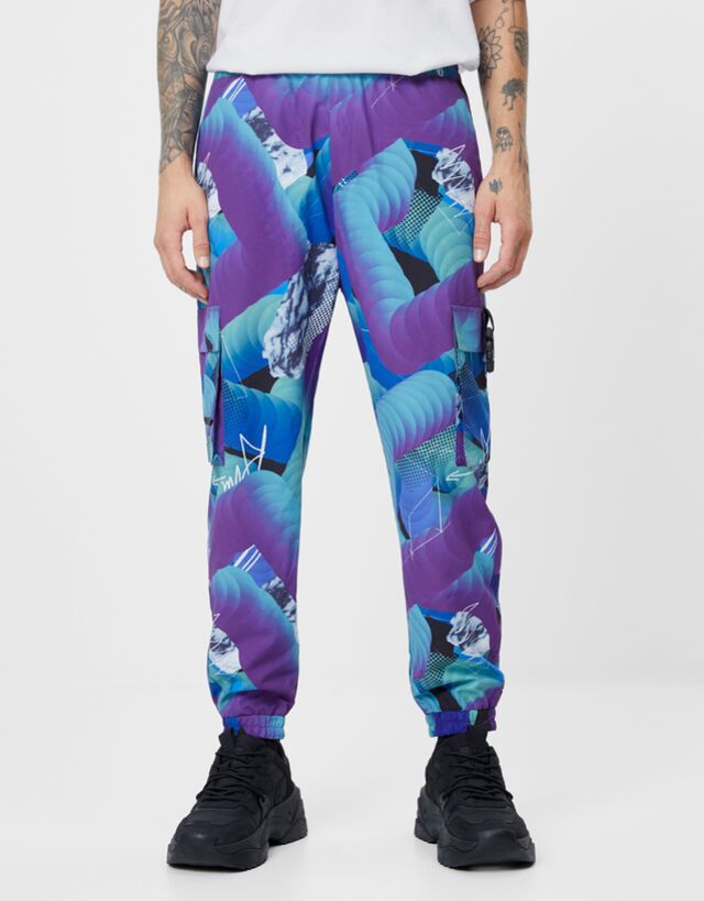 bershka blue camo pants