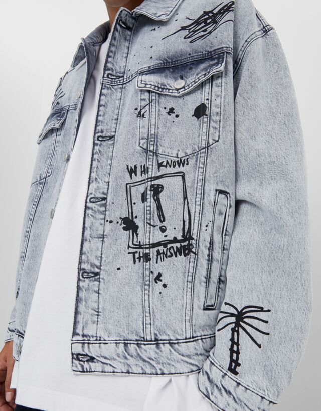 bershka graffiti jacket