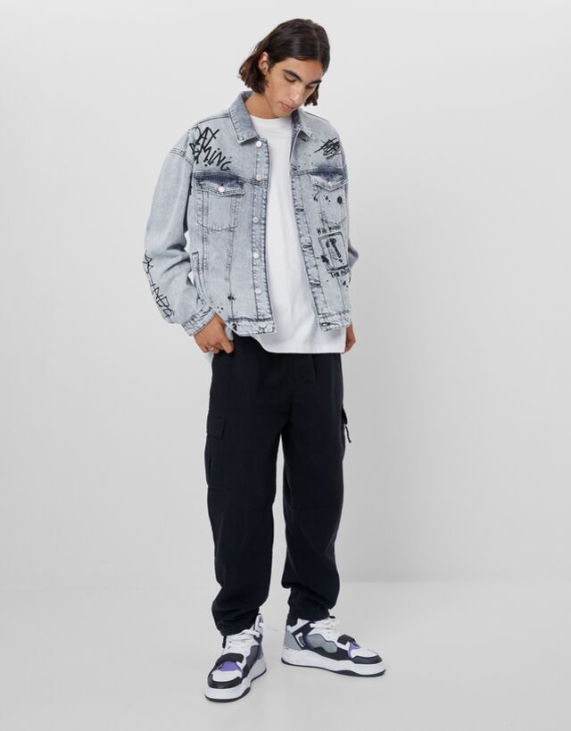 bershka graffiti jacket