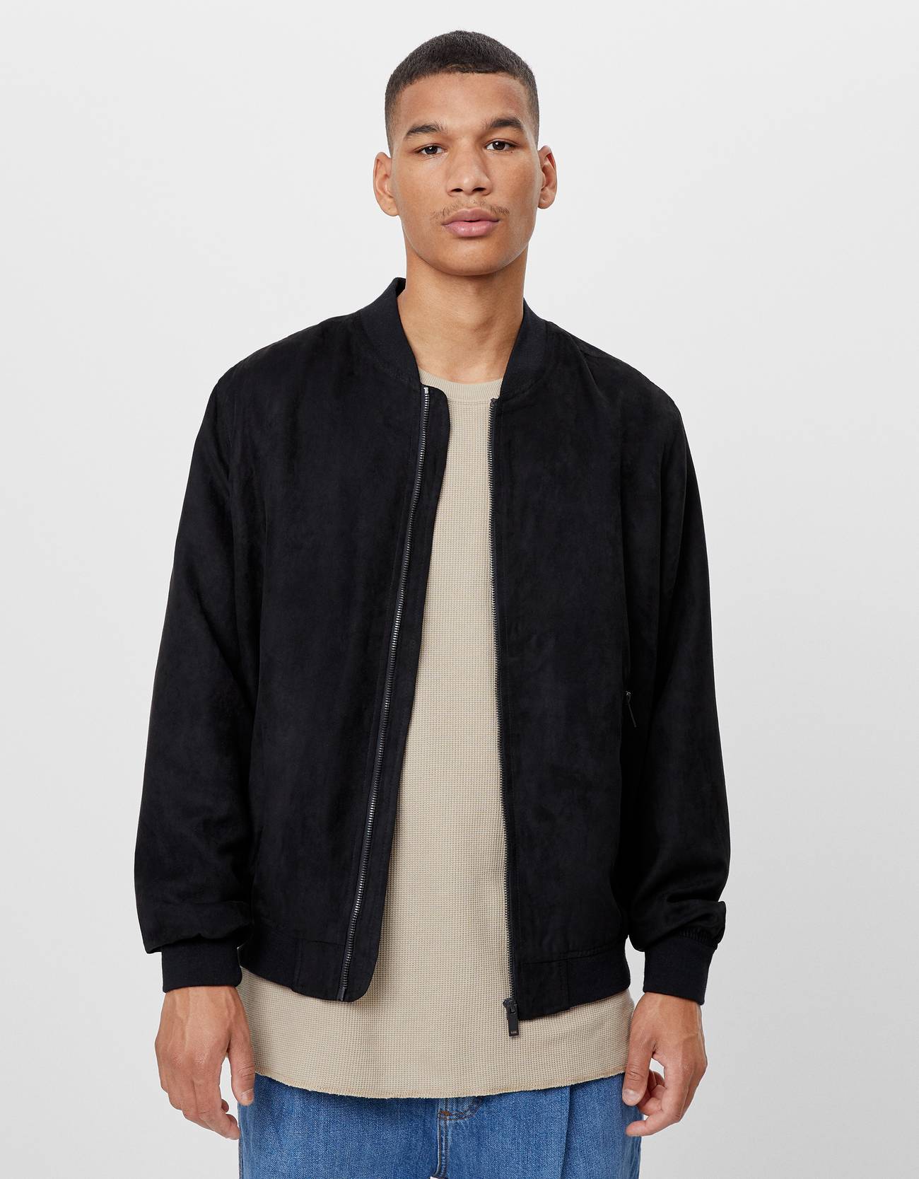 Suet Gorunumlu Bomber Ceket Ceket Bershka Turkey