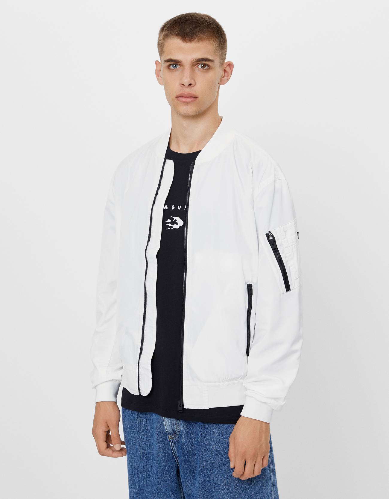 Ince Bomber Ceket Join Life Koleksiyonu Bershka Turkey
